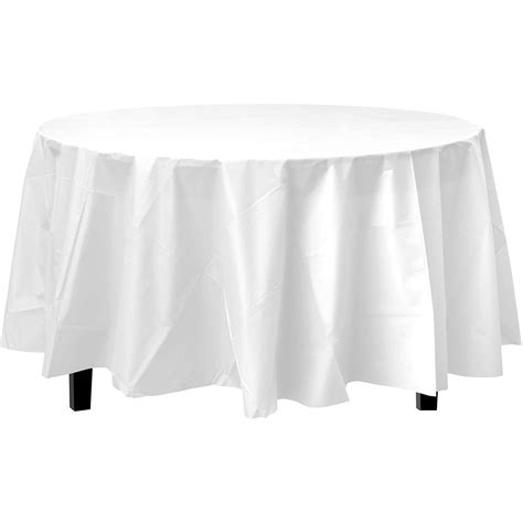 84 round plastic table cover|inexpensive round plastic table cloths.